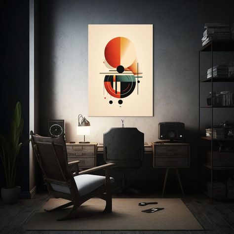 Cuadro Vanguardia Intensidad Suave Diseño Logo Mediados De  80x120cm-2