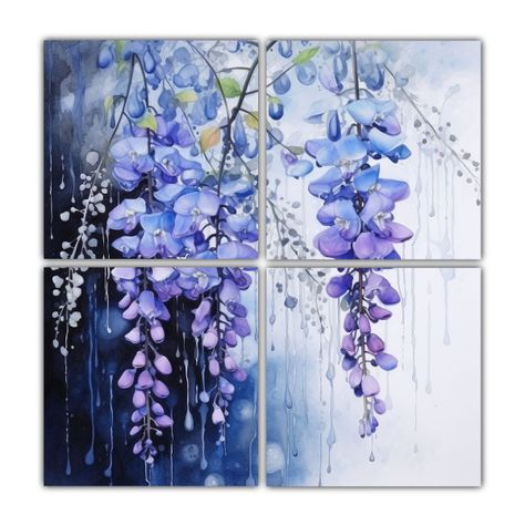 Cuadro Abstracto Vintage Exposición Flores 200x200 Cm-0