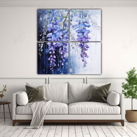 Cuadro Abstracto Vintage Exposición Flores 200x200 Cm-2