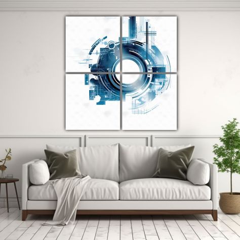 Cuadros Decorativos Tecnológicos Fondo Blanco 60x60 Cm-2