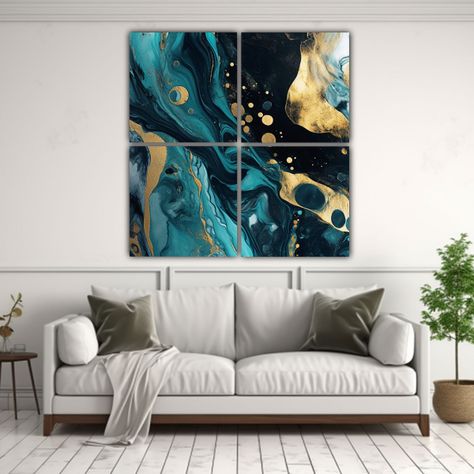 Pintura Líquida Contemporánea Relieve Mármol 120x120 Cm-2