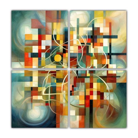 Cuadros Calientes De Matriz De Neuronas Al Estilo 100x100 Cm-0