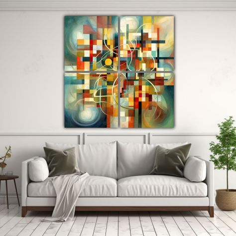 Cuadros Calientes De Matriz De Neuronas Al Estilo 100x100 Cm-2