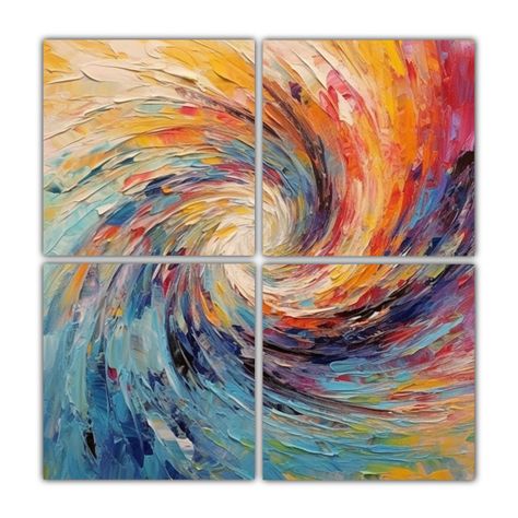 Cuadro Abstracto Decorativo Con Remolinos 200x200 Cm-0