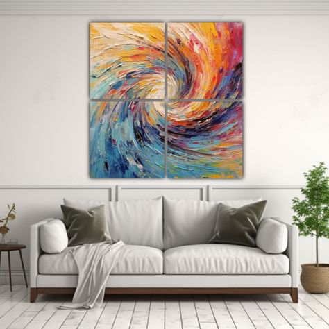 Cuadro Abstracto Decorativo Con Remolinos 200x200 Cm-2