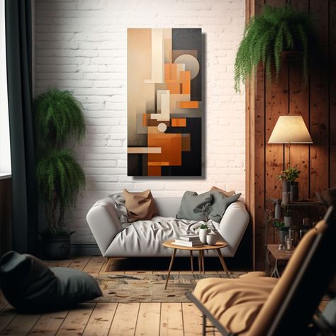 Lienzo De Tela Dibujo Equilibrio Visual En Tonos 50x100cm-2