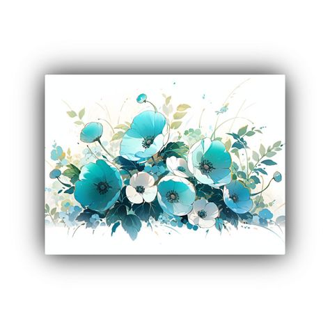 Cuadros Modernos Para Comedor En Colores Turquesa. Estilo Ne 50x40cm-0
