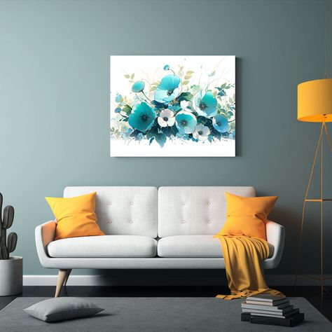 Cuadros Modernos Para Comedor En Colores Turquesa. Estilo Ne 50x40cm-2