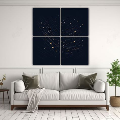 Pintura Decorativa De Cuatro Cuadros Cuadro 180x180 Cm-2