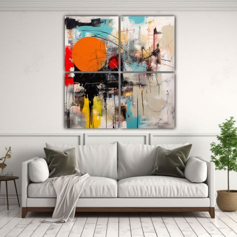 Pintura Abstracta Mixta De Alta Calidad 200x200 Cm-2