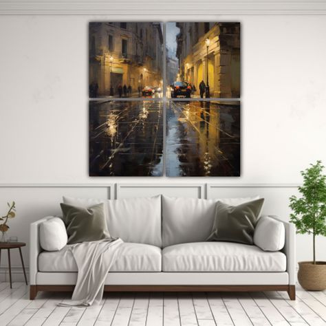 Cuadros De Tela Acuarela Elegante Calle De Roma 200x200 Cm-2