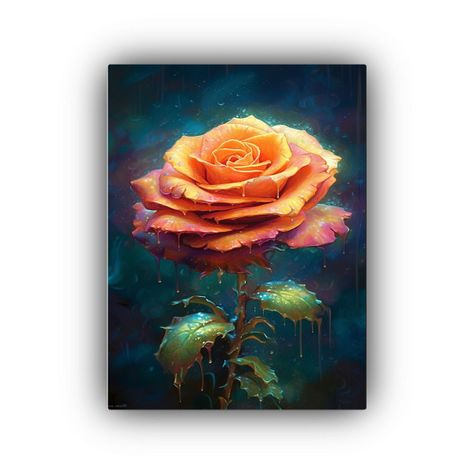 Pintura Decorativa De Baño Abstracto The Rose 30x45cm-0