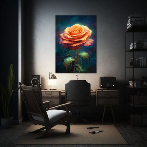 Pintura Decorativa De Baño Abstracto The Rose 30x45cm-2