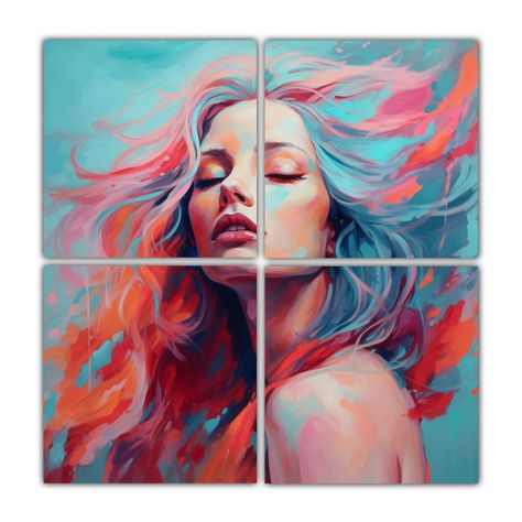 Pintura Decorativa Intensa De Una Hermosa Mujer 200x200 Cm-0