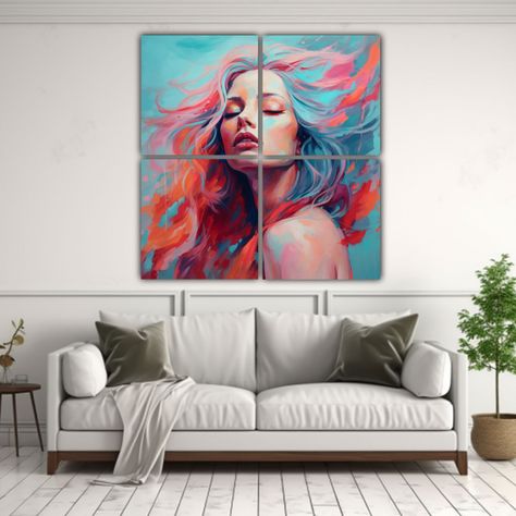 Pintura Decorativa Intensa De Una Hermosa Mujer 200x200 Cm-2