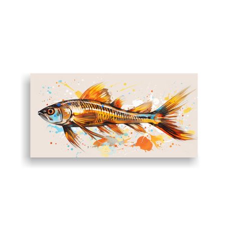 Cuadro Creativo Surrealista De Un Pez Cebra En Col 100x50cm-0