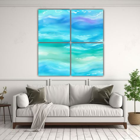 Cuatro Canvas Tema Esquema De Pinturas Decorativas 40x40 Cm-2