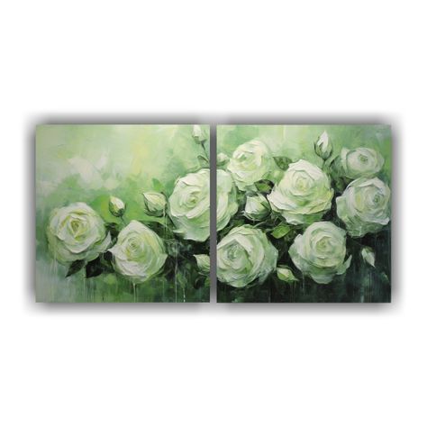 Pintura En Lienzo Estilo Set 2 Cuadro Colores 100x50 Cm-0