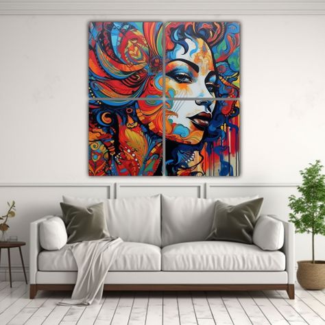 Cuadro Espectacular Clásico NHZ Mujer Perfil 200x200 Cm-2