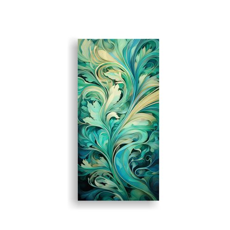 Pintura Decorativa De Baño En Bastidor: Fusión 50x100cm-0