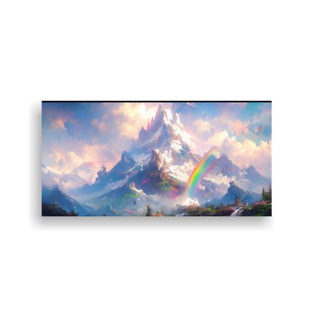 Cuadro De Montañas Famosas Y Arcoíris En Armoní 60x30cm-0