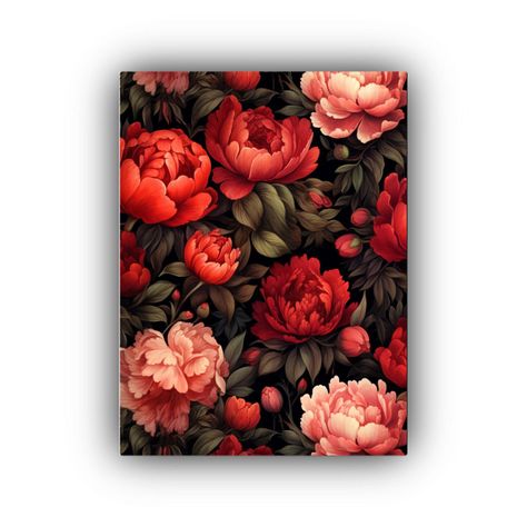Cuadro Acuarela Con Fondo De Pequeñas Peonías 80x120cm-0