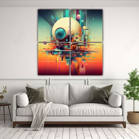 Pinturas En Tela Colores Fantasia Set De 4 Lienzos 100x100 Cm-2