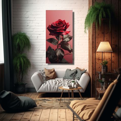 Fondo De Pantalla Minimalista Con Rosa Romántica 20x40cm-2
