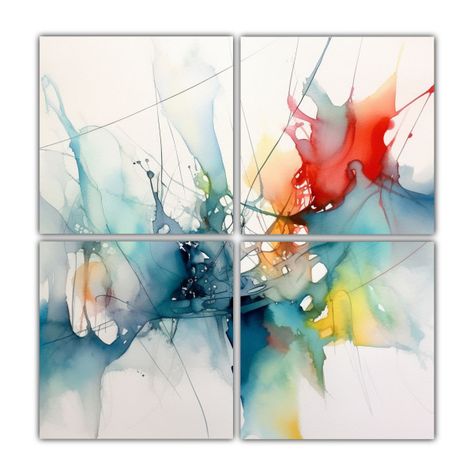 Pinturas Decorativas Abstractas Acuarela 200x200 Cm-0