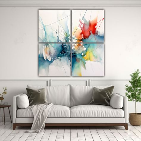 Pinturas Decorativas Abstractas Acuarela 200x200 Cm-2