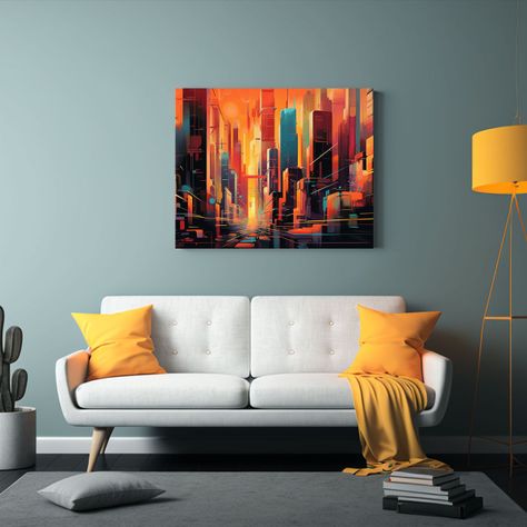 Cuadros Decorativos Abstractos De Ciudad: Abraza La Energía 120x80cm-2