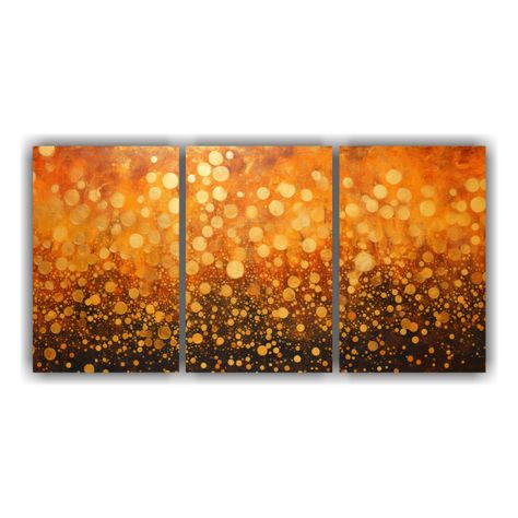 Tríptico Impreso Bonito De Puntillismo Luminoso 60x30 Cm-0