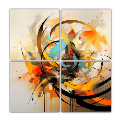 Cuadros Abstractos Con Diseño Gráfico 169 De 100x100 Cm-0