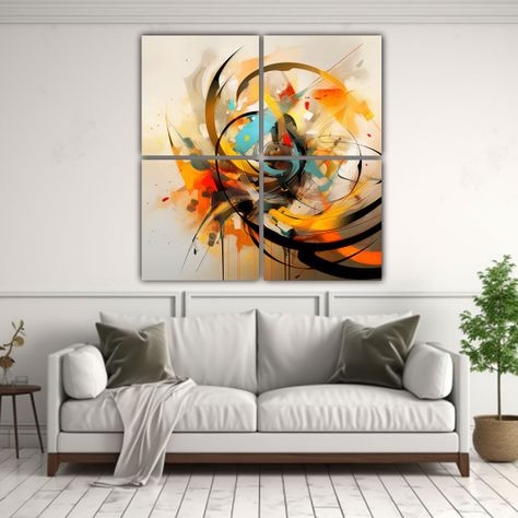 Cuadros Abstractos Con Diseño Gráfico 169 De 100x100 Cm-2