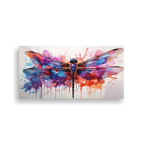 Pintura De Pared De Dragonfly En Colores 60x30cm-0