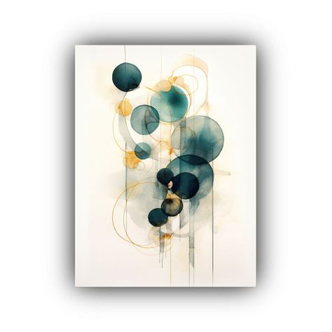 Arte Pared Moderno Perspectiva Círculos En Blanco 50x65cm-0