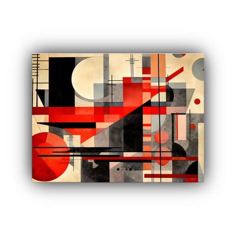 Venta Arte Constructivismo En Tela Bastidor: Impresionante A 90x60cm-0
