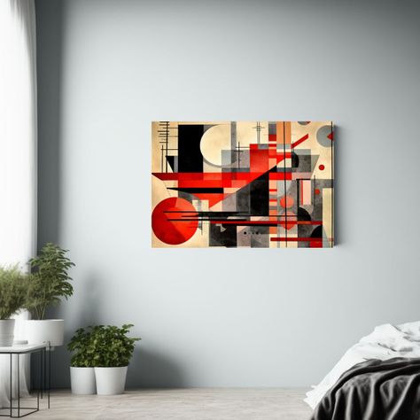 Venta Arte Constructivismo En Tela Bastidor: Impresionante A 90x60cm-2