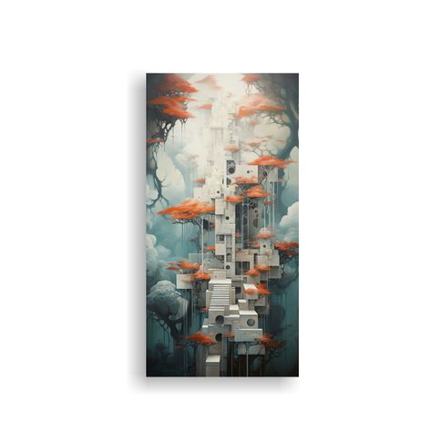 Cuadros De Paisajes Abstractos Estilo Lienzo 20x40cm-0