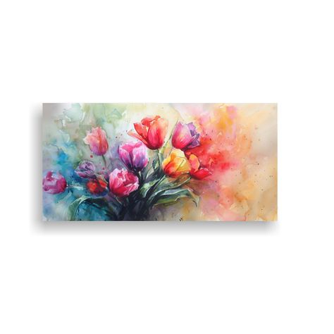 Cuadro De Besos Bajo La Lluvia Acuarela 160x80cm-0