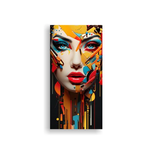 Cuadro Lienzo Dibujo Baño Estilo Wallpapers 50x100cm-0