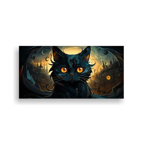 Retrato De Grupo De Gatos De Colores En Pinturas 120x60cm-0