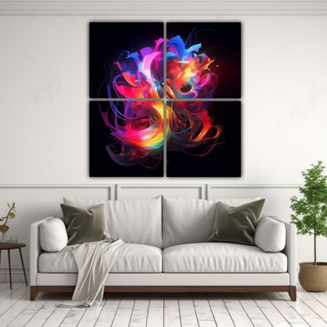 Cuatro Artes De Pared Creativa Refinado Pinturas 200x200 Cm-2
