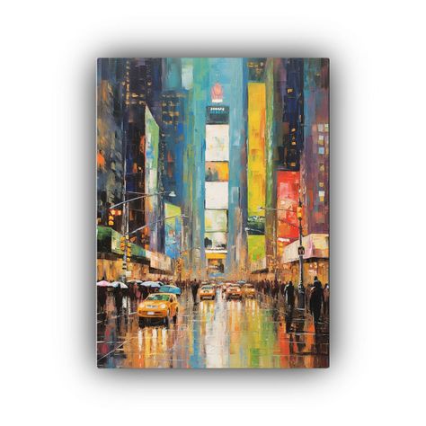 Cuadro Inspiración Nocturna Times Square Nueva York 50x75cm-0