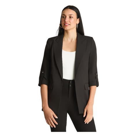 Blazer Manga Larga Roll Up Negro-0