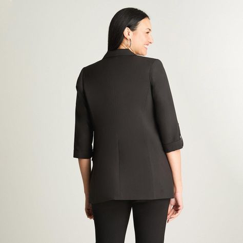 Blazer Manga Larga Roll Up Negro-1