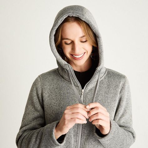 Polerón Jersey Melange Bondeado Coral Fleece Gris-1