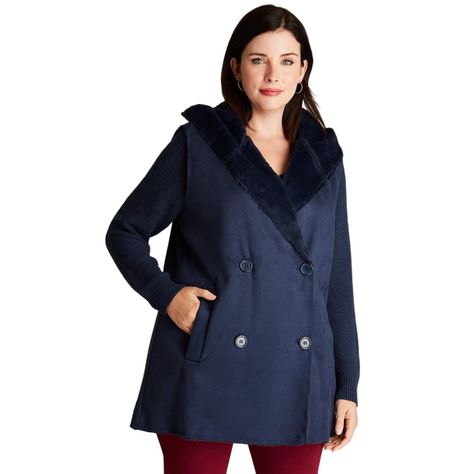 Chaqueta Bonded Azul Sin Manga Con Gorro-0