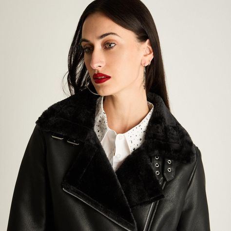 Chaqueta Bonded Con Hebilla En Mangas Negro-3