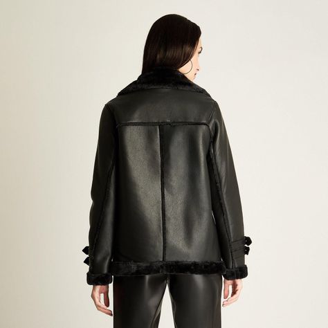 Chaqueta Bonded Con Hebilla En Mangas Negro-4
